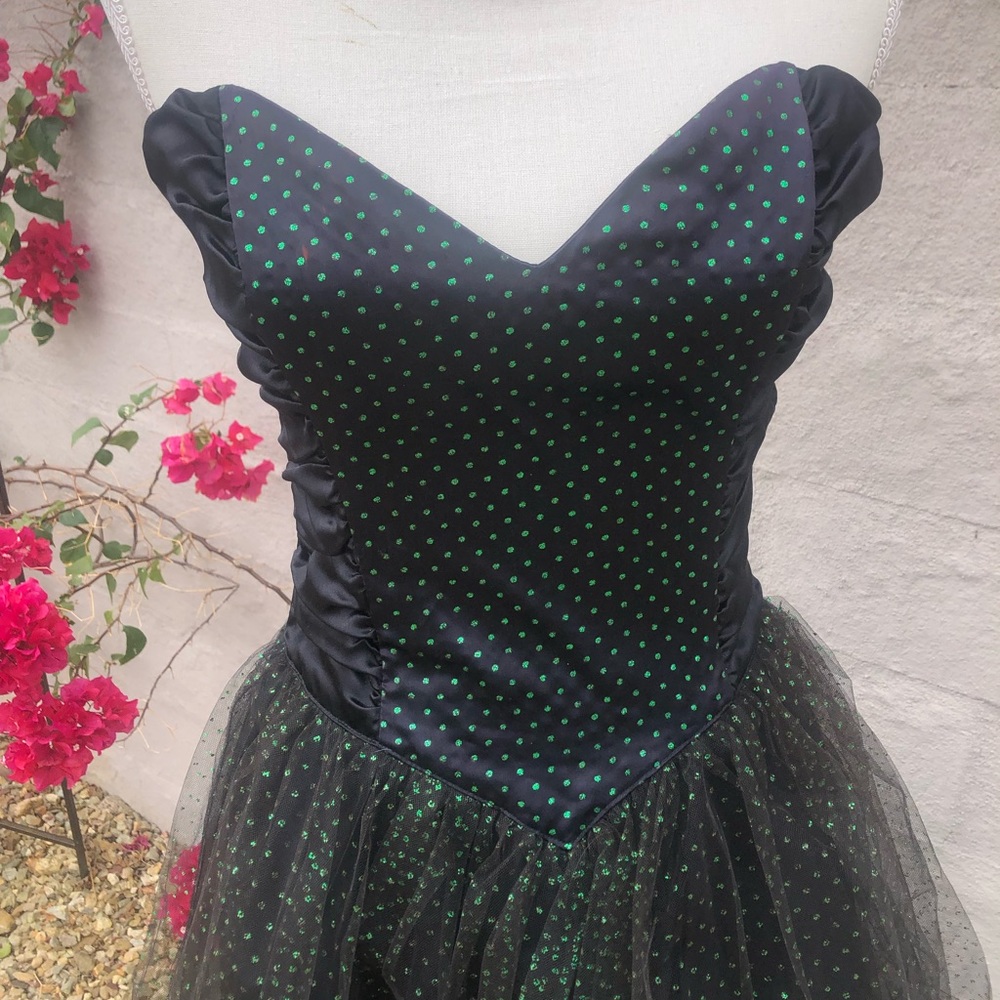 Vintage Gunne sax strapless black tulle prom tulle dress sparkly - Picture 8 of 12